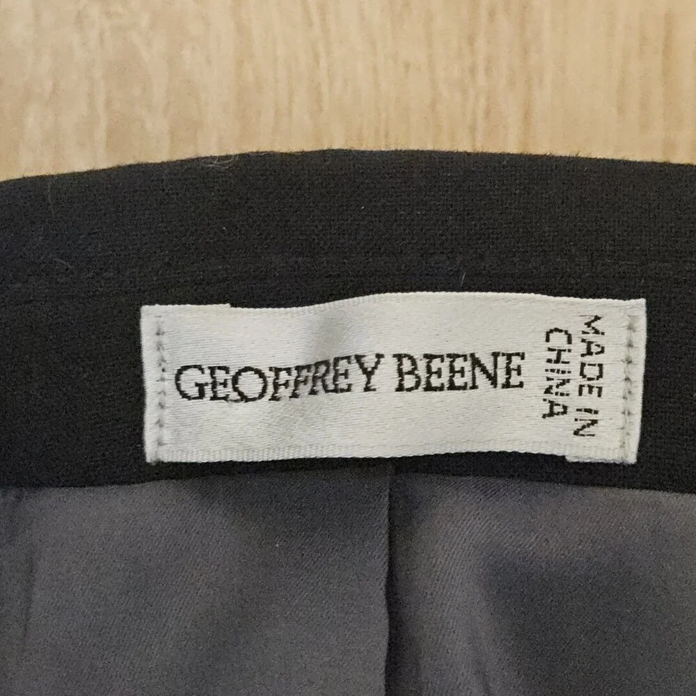 Geoffrey Beene Mens Size 44L Black Wool Blazer Sports Coat